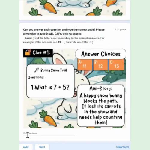 2nd Grade Winter Math Escape Room – Enchanted Snow Forest Addition ...