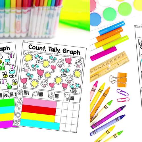 Count Tally and Graph Spring Math Activities