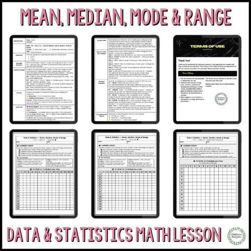 Mean, Median, Mode & Range — Data & Statistics Math Lesson Lesson Plan +