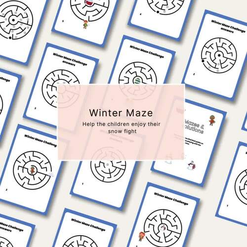Winter Maze Printable by 1to1Printables TPT