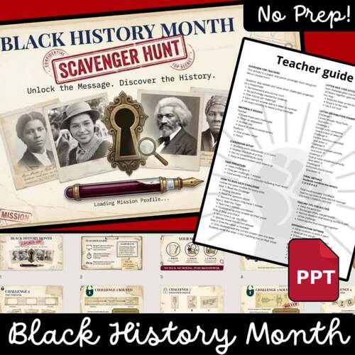 Black History Month Scavenger Hunt Escape Room | Paper Pencil Activity ...