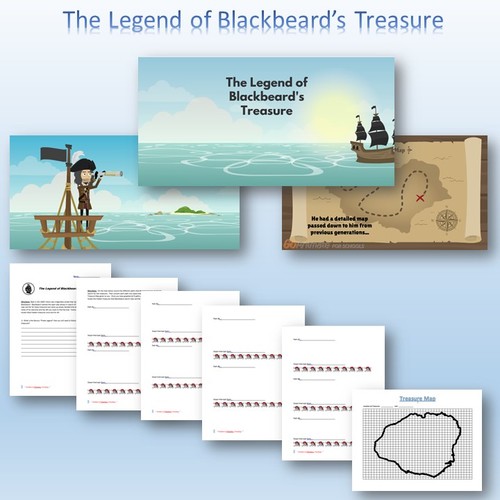 Preview of Legend of Black Beard's Treasure - Graphing Linear Equations in all forms