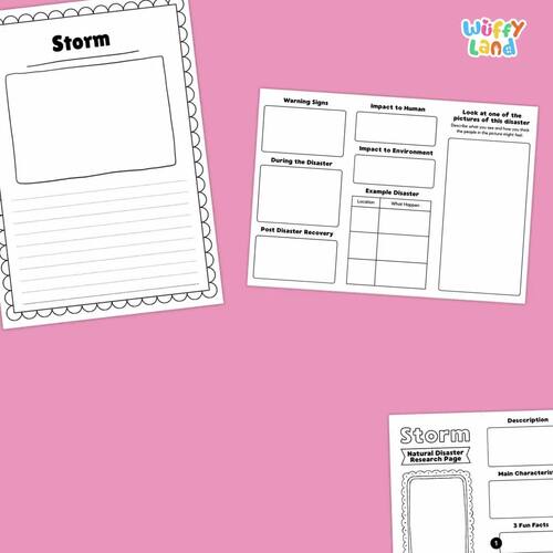 STORM Natural Disaster Research Project | Earth Science Worksheets by ...