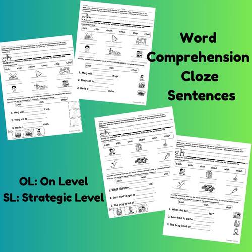 Phonics Worksheets Aligned to IMSE OG+:Digraphs ch & sh Review for Level 1