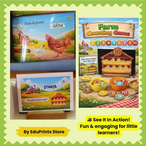 Counting Chickens Game Printable | Farm Math Activity | Preschool ...