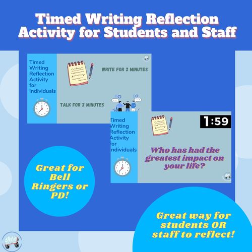 Timed Writing Reflection Activity 4 Students/Staff with Time for Share