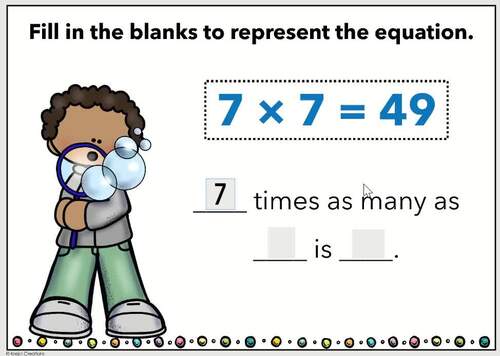 Multiplicative Comparisons Boom Cards & Task Cards - Bar Models & Word Problems