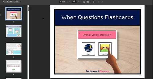 When Questions Speech Therapy FLASHCARDS Inferential Questions WH Visual Choices