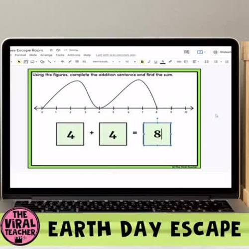 Earth Day Math Digital Escape Room Google Slides™ Activity for 1st Grade