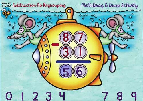 2 DIGIT SUBTRACTION NO REGROUPING GAME MATH BOOM TASK CARDS 2ND GRADE ...