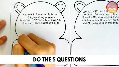 3d Groundhog Day Craft 2nd Grade Word Problems With 2 Steps Math Review ...