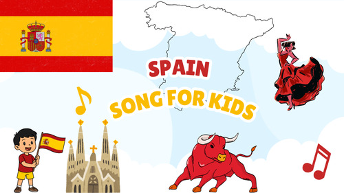 Preview of Spain Song for Kids | Learn About Spain | Geography Music Video + Lyrics PDF + M
