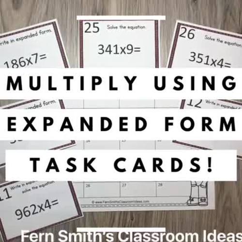 Multiply Using Expanded Form Task Cards by Fern Smith's Classroom Ideas