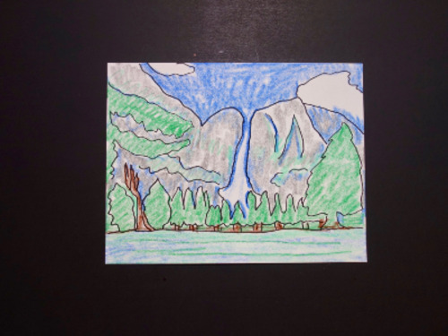 Preview of Let's Draw a Waterfall (Yosemite Falls)!