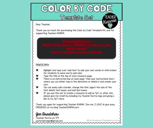 New Years Color by Code Templates in PowerPoint with Preloaded Text Boxes