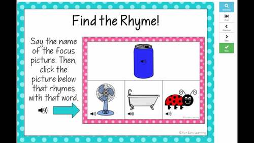 Rhyming Boom Cards™ Digital Task Cards for Distance ...