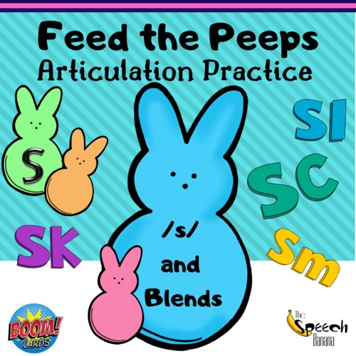 Preview of Feed the Peeps: Articulation Practice /s/ & blends {Digital Speech Therapy}