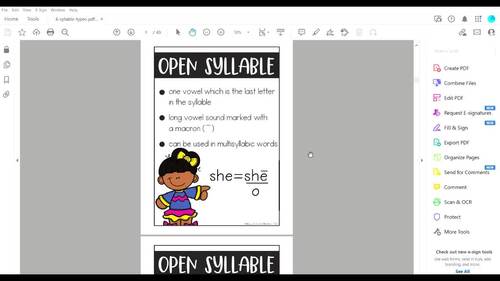 6 Syllable Types pdf by Messy Bun and Markers | TPT