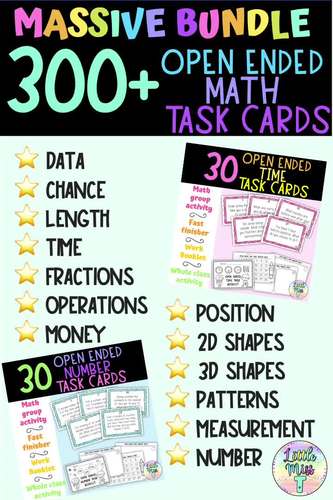 300+ Open Ended Questions Math Task Card BUNDLE by LittleMissT | TPT