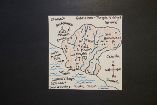 Preview of Let's Draw a Map of Gabrielino - Tongva Villages!   (So CA Indigenous Groups)