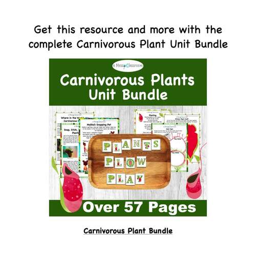 Second Grade Carnivorous Plants Spelling Unit r-controlled vowel ar and