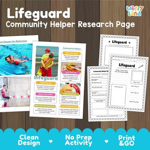 Lifeguard Community Helper Research Project | Water Safety & Summer ...