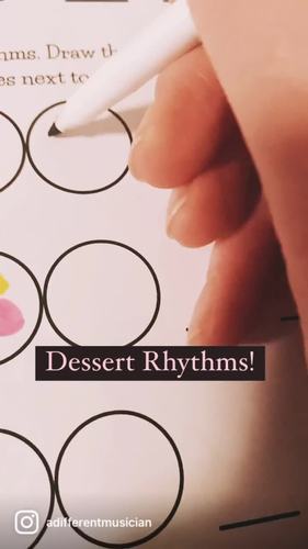 Dessert Rhythm Worksheet - Quarter/Eighth Note Activity for Elementary ...
