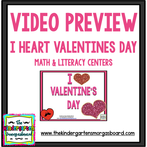 Preview of Video Preview: I Heart Valentine's Day! Math & Literacy Centers