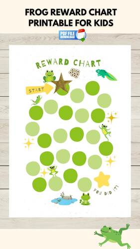 Frog Sticker Reward Chart, Potty Training Incentive, Positive Reinforcement