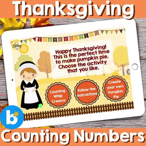 Thanksgiving Counting Numbers Boom Cards by Teacher Kimmy | TPT