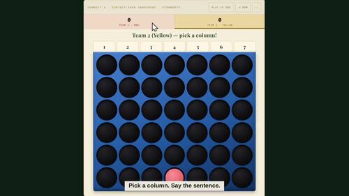 Subject Verb Agreement Game | ESL Connect 4 Grammar | A2-B1 | No Prep