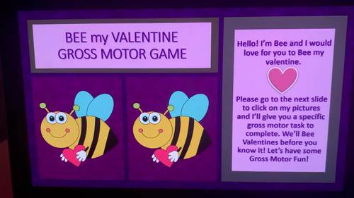 BEE my Valentine Gross Motor Game/Activity (Valentines Day) | TPT