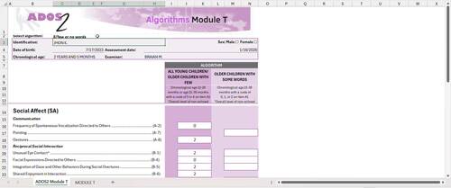 ADOS-2 Module T Professional Auto-Scoring