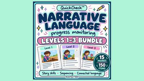Narrative Language Bundle | Levels 1–3 | Speech Therapy Progress Monitoring