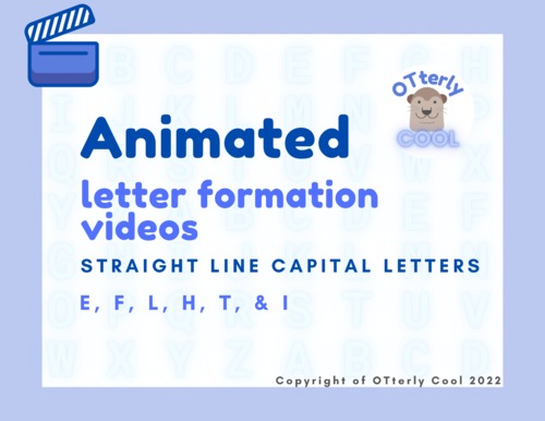 Preview of Animated Letter Formation Video - Straight Line Capitals (HANDOUTS INCLUDED)
