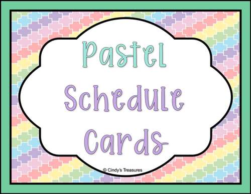 Pastels Schedule Cards *Editable* by Cindy's Treasures | TPT
