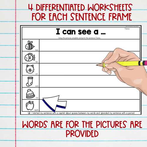 Sentence Frames for Writing Sentence Starters First Grade Writing
