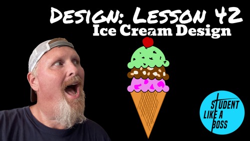 Preview of STEAM Ice Cream Design: Digital Art Google Drawings Lessons and Tech Sub Plans