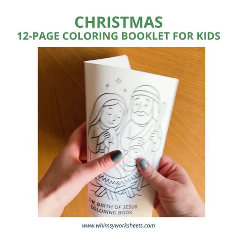Christmas Coloring Booklet for Kids | 12-Page The Birth of Jesus Bible ...