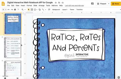 7th Grade Math Interactive Notebook - Digital 7th Grade Notes and Practice