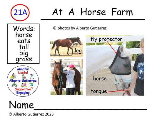 Preview of Read Aloud Video At A Horse Farm #21A