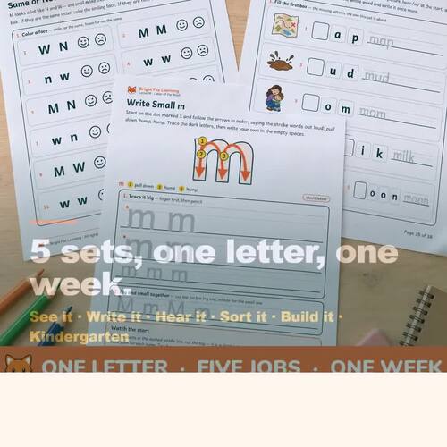 Letter M Worksheets | Trace, Sound, Sort, and Build the Letter M E113