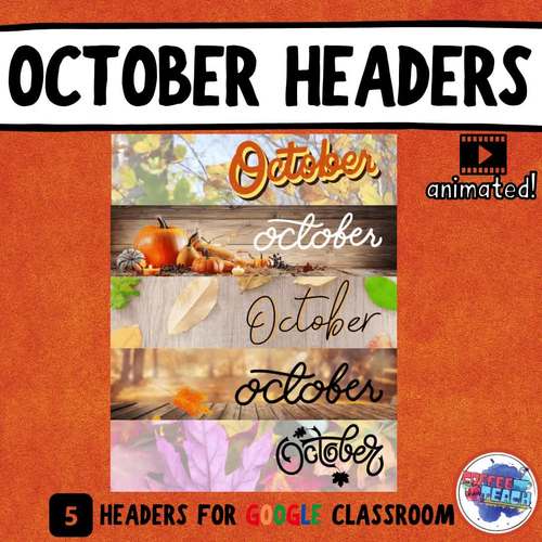 Animated October Google Classroom Headers Halloween Fall Back to School