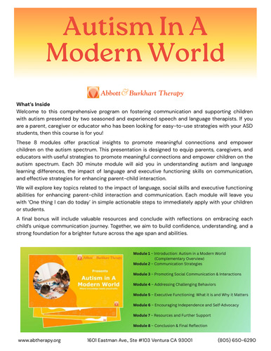 Preview of Autism in a Modern World: Module 1