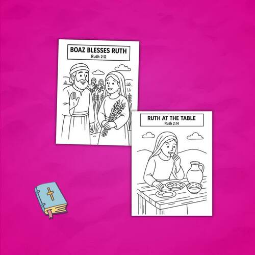 The Bible book of Ruth Coloring Pages & Songs by DeesColorPages | TPT