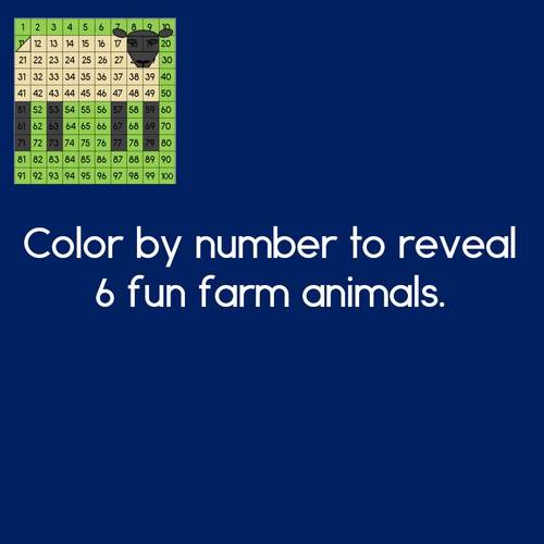 Farm Animals 100s Chart Mystery Pictures With Blank Charts Coloring by ...