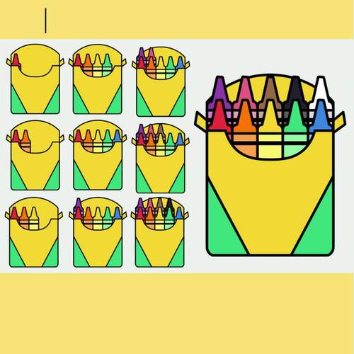 Colorful Crayons in a Box (Counting Crayons) Clipart by Lesson Launch