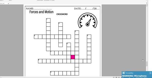 Forces and Motion Worksheets Crossword Word Scramble Word Search
