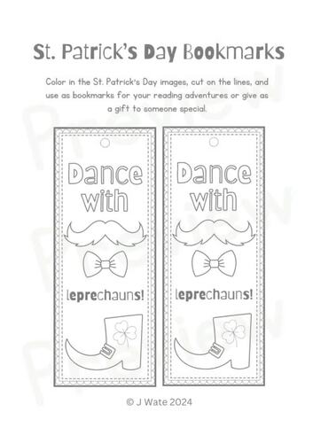 St Patrick's Day Bookmark Templates - St. Patty's Day Craft & Coloring ...