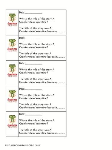 Crankenstein Valentine by Samantha Berger Lesson Plan and Google Activities